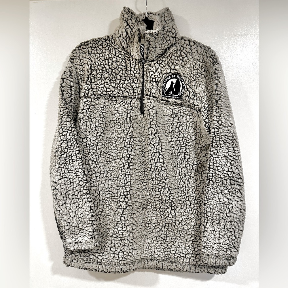 I’d Rather Be With My Dog 3/4 Zip Sherpa Sweater